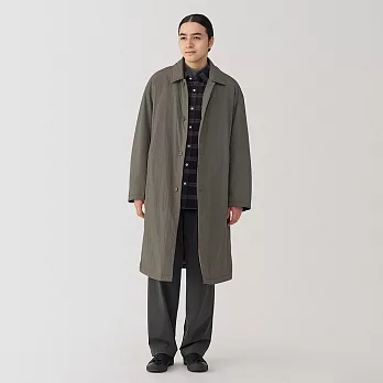 【MUJI 無印良品】男可水洗鋪棉折領大衣 XL 深摩卡棕