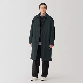 【MUJI 無印良品】男可水洗鋪棉折領大衣 XL 黑色