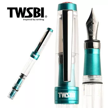 三文堂 TWSBI 鋼筆 / 鑽石 580 AL R / 加勒比海藍 & 黑鈦 / B