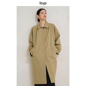 ltyp旅途原品 270G天絲棉立裁風衣外套 高級感時尚中長款大衣女 M L  M 經典卡其