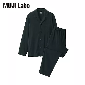 【MUJI 無印良品】MUJI Labo男棉手織家居睡衣 L 黑色