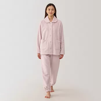 【MUJI 無印良品】女不易產生靜電暖纖毛保暖家居睡衣 L 淺粉