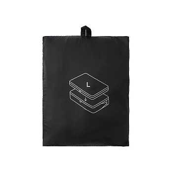 【MUJI 無印良品】再生尼龍可壓縮收納袋/L.黑L黑.53x40x10cm/數量：1入