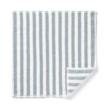 【MUJI 無印良品】棉柔軟毛巾手帕 淺藍直紋