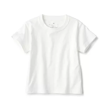 【MUJI 無印良品】幼兒容易穿脫天竺圓領短袖T恤 80 柔白