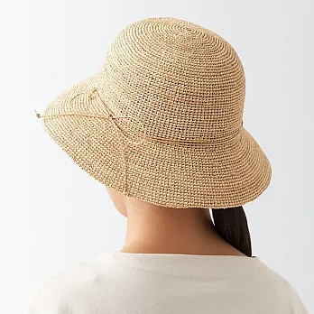 【MUJI 無印良品】椰纖編織可折疊寬簷帽55-57.5cm 原色
