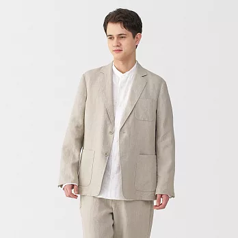 【MUJI 無印良品】男亞麻水洗外套 S 原色