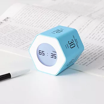Mooas韓國六角轉轉專注學習定時器- 藍色 | 高中生/成人/商務
