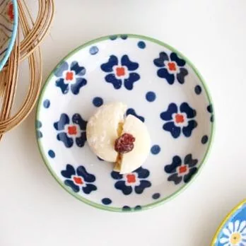 【日本Awasaka】美濃燒｜波蘭陶 陶瓷小皿12cm ‧ 花磚