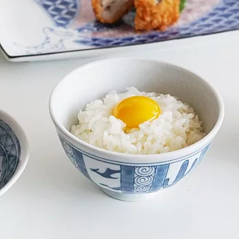 【日本Awasaka】美濃燒｜江戶筆墨 陶瓷飯碗300ml ‧ 雙翼龍