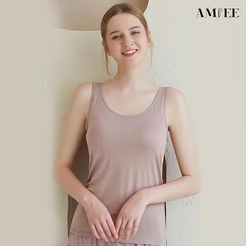 【AMIEE】純色BraTOP背心女上衣(KDTY-2011) M 卡其