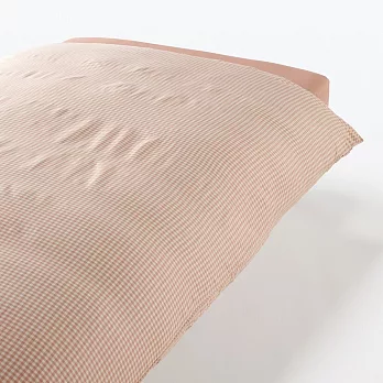 【MUJI 無印良品】再生聚酯速乾被套/Q /雙人加大/粉紅格紋