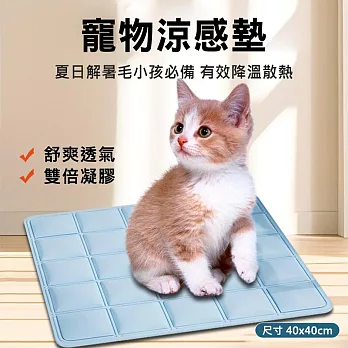 【美好家 Mehome】冰涼墊 寵物涼墊 凝膠坐墊 椅墊 方格藍色40x40cm