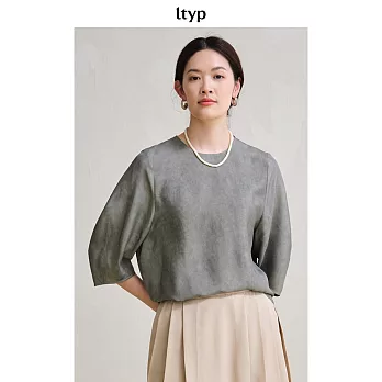 ltyp旅途原品 100%桑蠶絲襯衫高級寬鬆襯衣上衣女夏季中式真絲小衫 M L  M 髒染灰