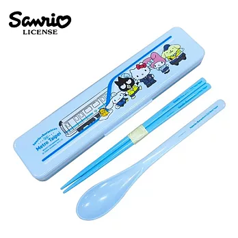 【正版授權】台北捷運 x 三麗鷗 兩件式 餐具組 日本製 環保餐具/湯匙/筷子 50周年紀念 大耳狗/美樂蒂/凱蒂貓/酷企鵝/布丁狗