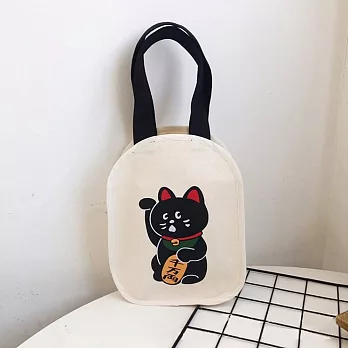 【素包包】手提包 日系nya驚訝貓茶飲小物手拎(19070) _招財貓