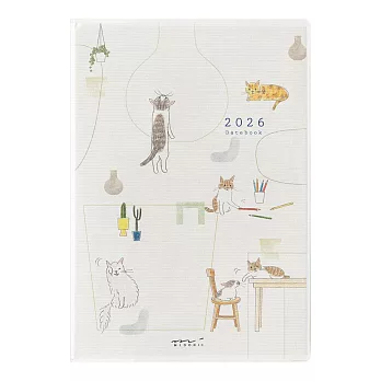 MIDORI POCKET DIARY 2026手帳(月單週)B6- 小貓