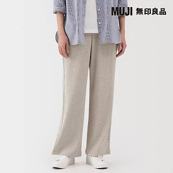 【MUJI 無印良品】女鬆餅紋長褲 L 粉米