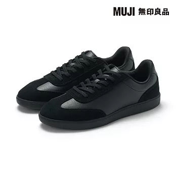 【MUJI 無印良品】柔軟鞋墊拼接休閒鞋 25.5cm 黑色
