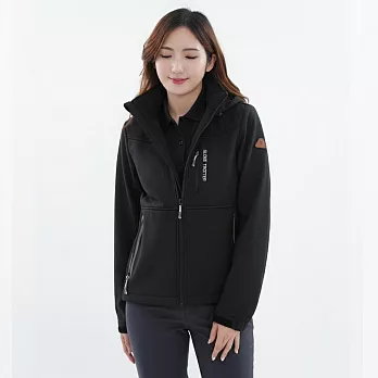 【遊遍天下】女款GlobeTex防水防風保暖刷毛軟殼外套(GJ23046) XL 曜岩黑