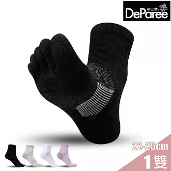 蒂巴蕾 足科5趾勁-氣墊消臭五趾襪 女款 (不卡肉) 黑色