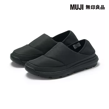 【MUJI 無印良品】撥水加工腳跟可踩鋪棉便鞋 23cm 黑色