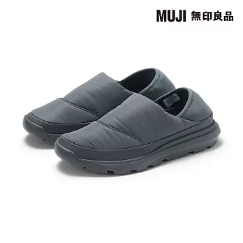 【MUJI 無印良品】撥水加工腳跟可踩鋪棉便鞋 23cm 灰色