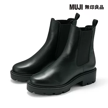 【MUJI 無印良品】皮革切爾西靴 S 黑色