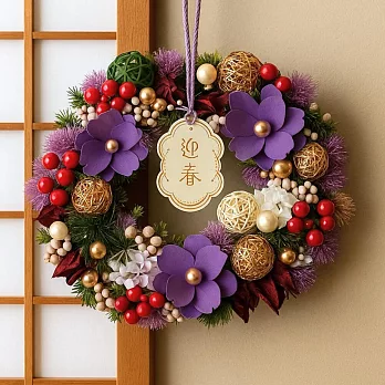 【日本Green House】日式新年迎春 精美裝飾花圈25.5cm ‧ 迷情花語