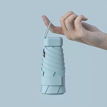 【KISSDIAMOND】小清新便攜手動環扣傘(KDU-1002) FREE 天藍