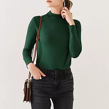 【AnZa】半高領長袖打底內搭上衣(2色)      FREE 莫代爾無痕-綠