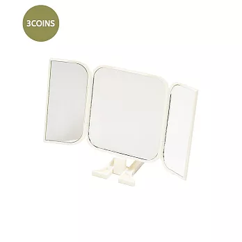 【日本3COINS】旅行化妝神器！ 摺疊三面鏡，妝容零死角 白色