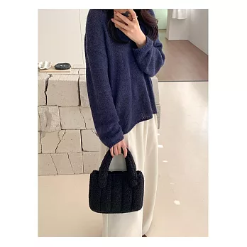 O-ni O-ni秋冬全新品精選優質時尚羊羔絨大容量簡約時尚托特包(品質保證)(bag-6170)  黑色