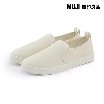 【MUJI 無印良品】撥水加工柔軟鞋墊基本便鞋 25.5cm 柔白