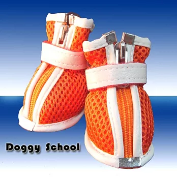 DoggySchool 三層防護寵物鞋-橘色-0號