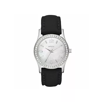 DKNY 雅緻美型都會仕女腕錶(黑)