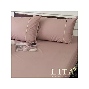 LITA麗塔【繽紛玩色-梅粉】單人床包枕套二件組