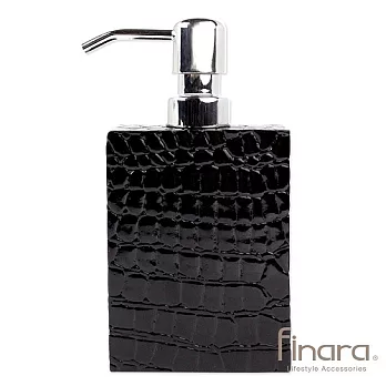 精品衛浴配件-時尚奢華黑色鱷魚紋-乳液瓶