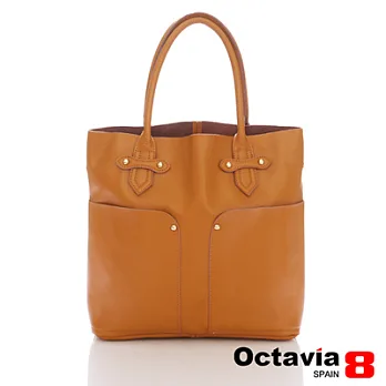 【Octavia8真皮】雅馬仕雙口袋優雅手提肩包 - 特黑