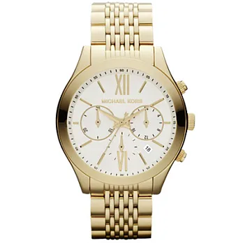 Michael Kors 趨勢潮流三眼都會腕錶(鋼帶-金)