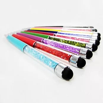 閃鑽超質感電容筆 兩用電容筆+原子筆 觸控筆 附時尚透明包裝殼魅紫色