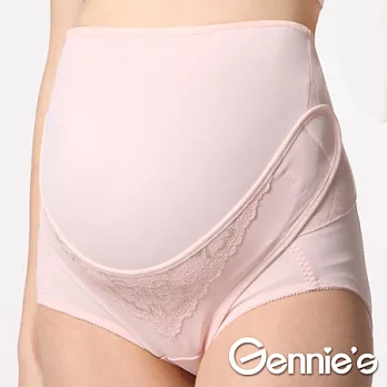 【Gennie’s奇妮】活動式棉質蕾絲護腰托腹褲(GJ07)M嫩粉