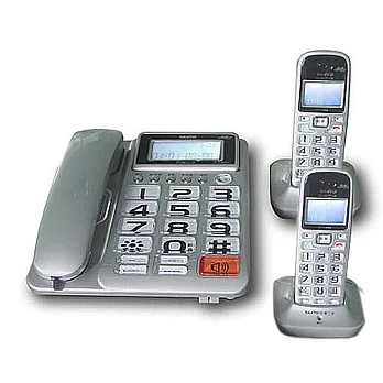 三洋SANYO 數位長距離無線 2.4GHz子母機 DCT-8908-2 (三色)銀色