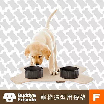 【Buddy&Friends】寵物造型用餐墊 /F亞麻色