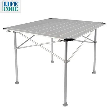 【LIFECODE】鋁合金蛋捲桌/折疊桌80x80cm-附收納袋