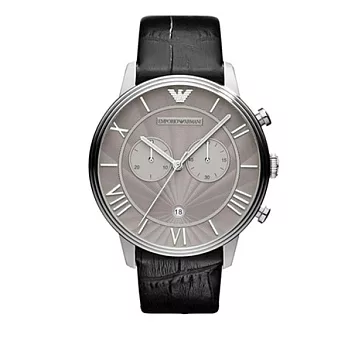 (預購)【EMPORIO ARMANI】義大利精品-時尚皮帶圓盤兩眼男錶(AR1615)