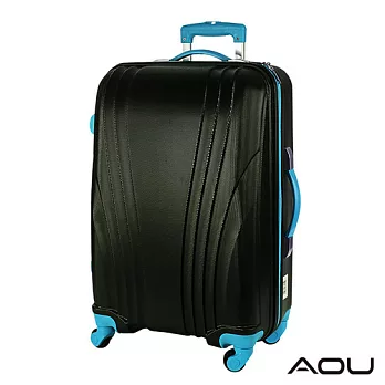 AOU微笑旅行 尊龍傳說24吋超大容量防刮超輕量行李箱 (黑酷天藍) 90-015B