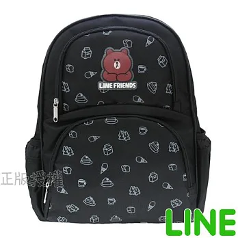 【LINE FRIENDS】㊣版授權 減壓俏皮護背後背書包(二色)黑色