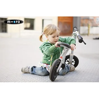 瑞士 Micro G-Bike+ 幼童滑步車(打氣輪胎)-銀色