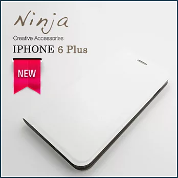 【東京御用Ninja】iPhone 6 Plus (5.5吋)經典瘋馬紋保護皮套（白色）